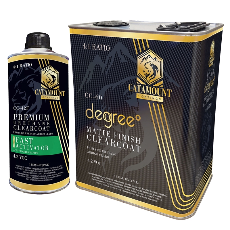 Catamount Coatings Degree 4:1 Matte Finish Clear Gallon  CC-60 & Fast Activator Quart CC-42F Kit