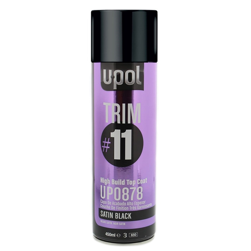 U-Pol Satin Black Topcoat Oem Trim #11 15 Oz. Aerosol