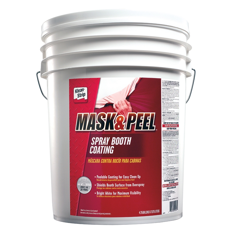 Klean-Strip Peelable Thick Liquid, Bright White, Spray Booth Coating 4.75 Gallon - CMP229