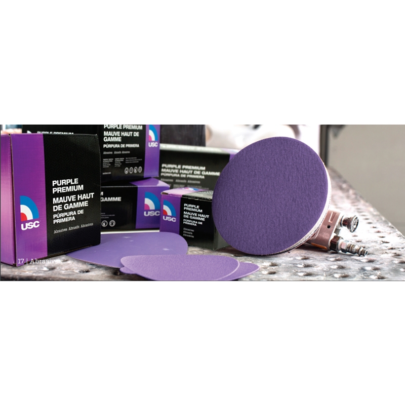 USC 6' 600 Grit Psa Purple Film Discs (50/Box) - 991318