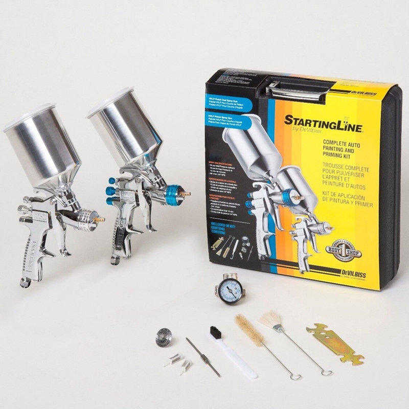 DeVilbiss Startingline HVLP Paint & Prime 2-Gun Kit - 802343