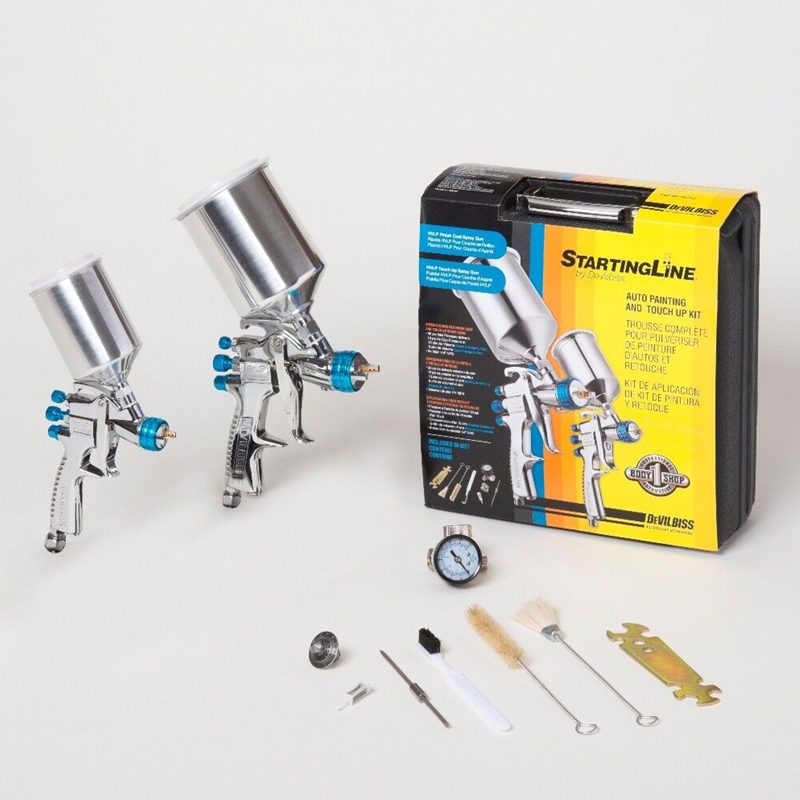 DeVilbiss Startingline HVLP Paint & Detail 2-Spray Gun Kit - 802789