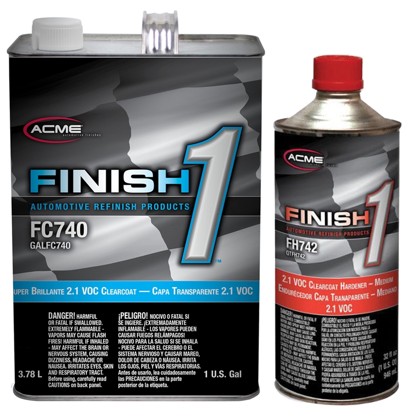 Finish-1 Super Brillante 2.1 Clearcoat Gallon FC740 & FH742 Medium Hardener 4:1 Kit