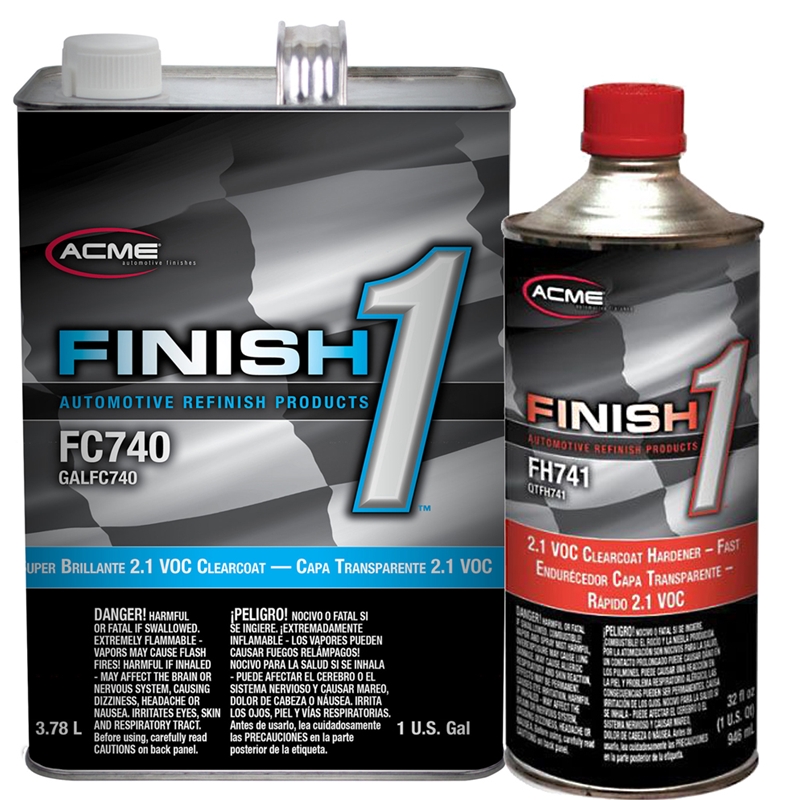 Finish-1 Super Brillante 2.1 Clearcoat Gallon FC740 & FH741 Fast Hardener 4:1 Kit