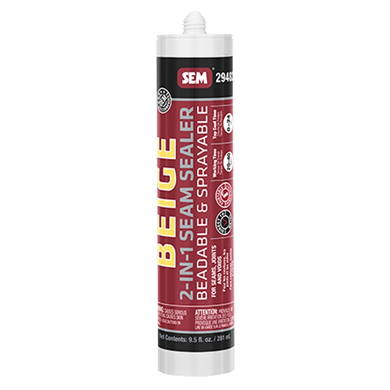 SEM 2-In-1 Beige Sprayable Seam Sealer 9.5 Oz. Tube - 29482